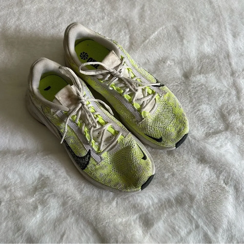 Nike Women's SuperRep Go 3 Flyknit Sneakers Neon Yellow White Size 7